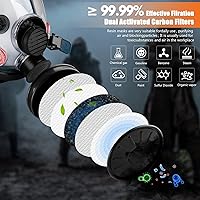 Vista 26 de Full face Respirator Mask - Gas Masks Survival Nuclear and Chemical with Activated Carbon Filter for Chemical Dust