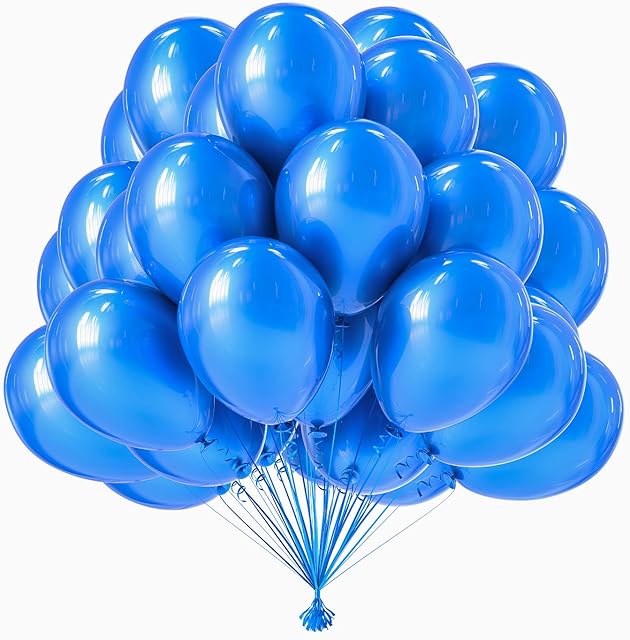 OWill Blue Balloons,50 pcs 10 Inch Blue Balloons, Blue Balloons Latex Balloons for Wedding, Birthday,Party Decorations