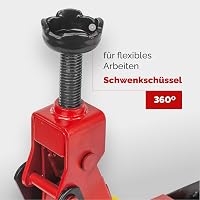 FORCEKRAFT Hidraulikus Emelő 2 Tonnás - Autóemelő 125-380 mm Emelési Magassággal, Kompakt Kocsi Emelő Szereléshez, 7,5 kg 3