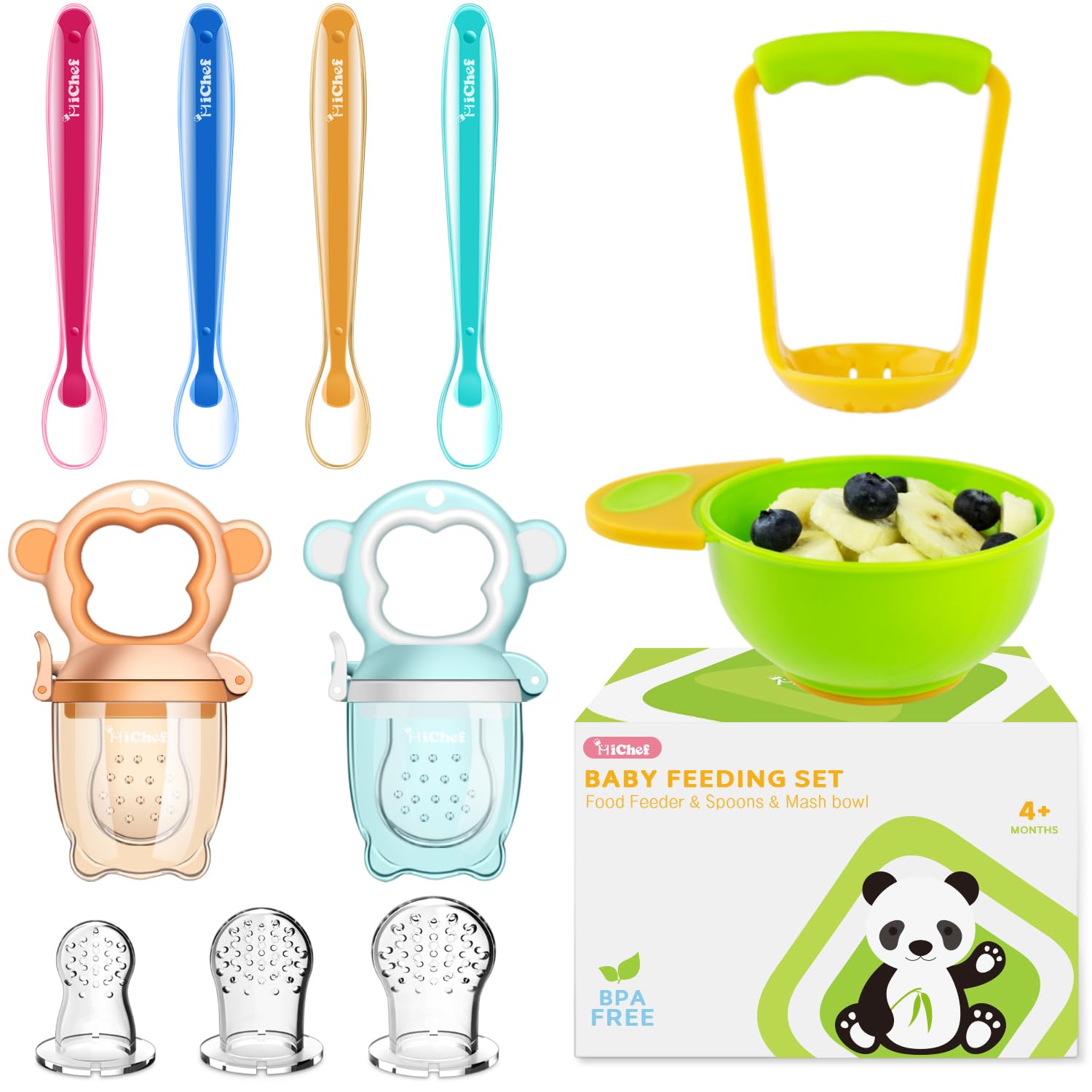 Baby Food Feeder Set with Fruit Pacifier, Mash and Liberia Ubuy