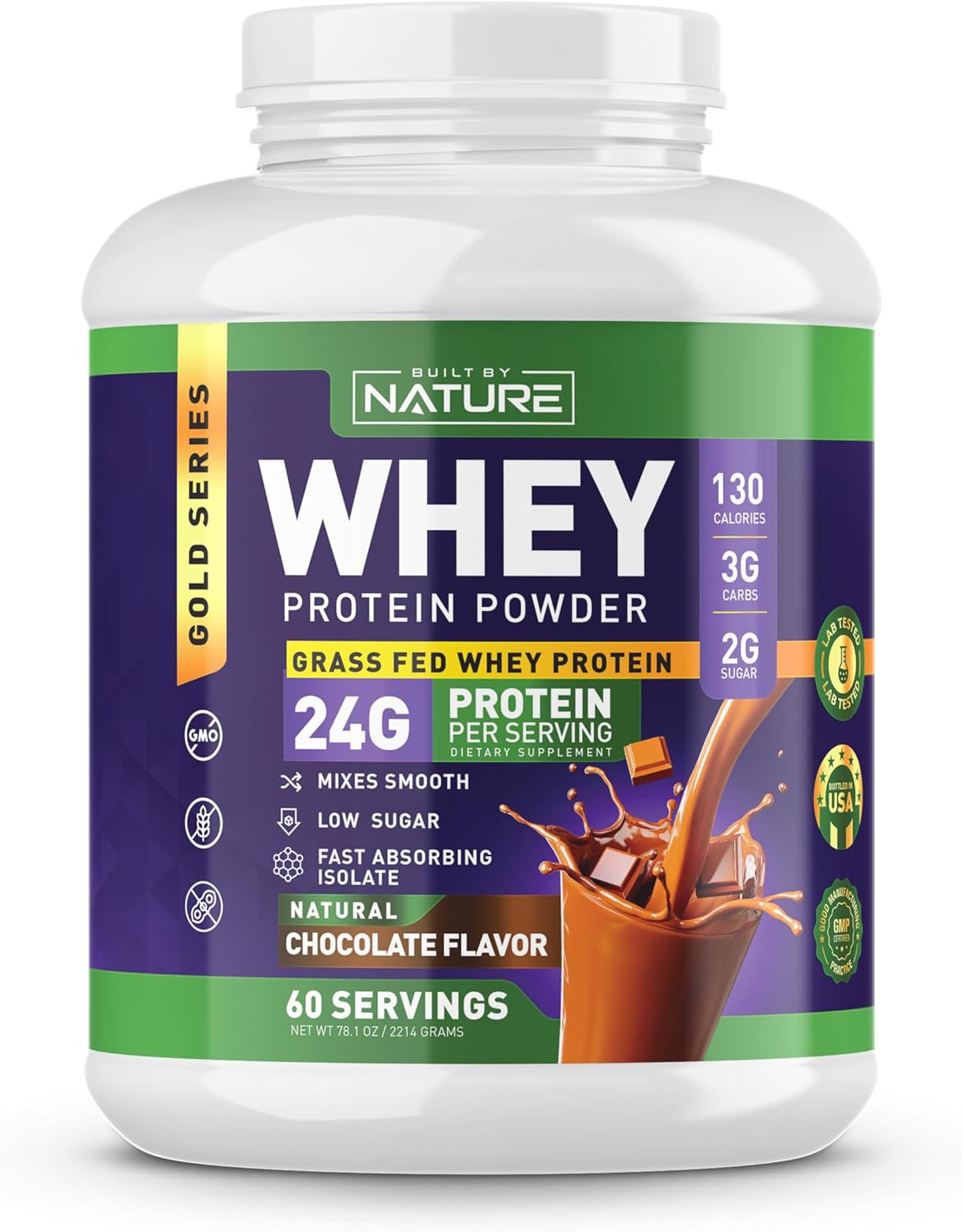 Whey Protein Powder 100 Pure Whey Shake with Whey Isolate, 24g Protein, No