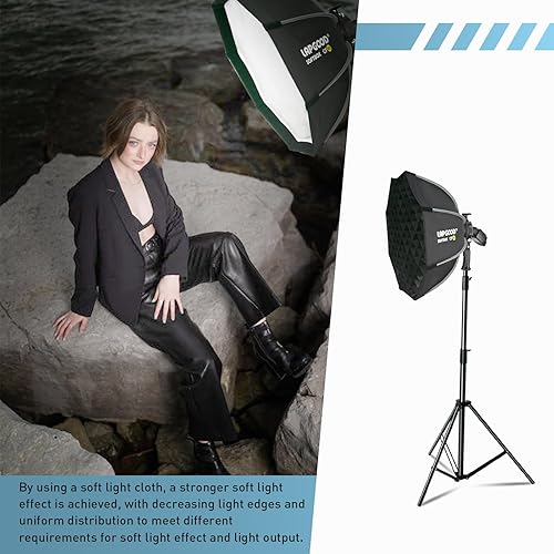 Miniatura 5 de 24 ''60CM Cámara Flash Softbox Handheld Quick Set-up, con soporte tipo S Compatible con Godox Canon Sony Fuji YongNuo Flash TT350 TT520 TT600V860III