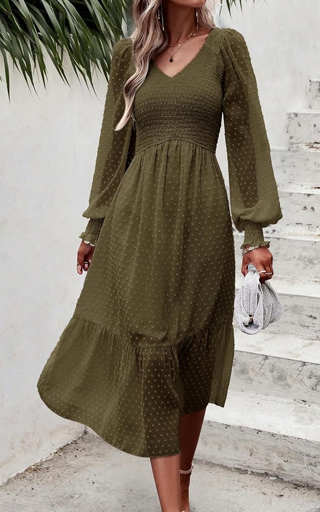 【BAON】25SS★ [BAONHAUS] Havet Dot Shirring Layered Midi OP fashion – treehaus
