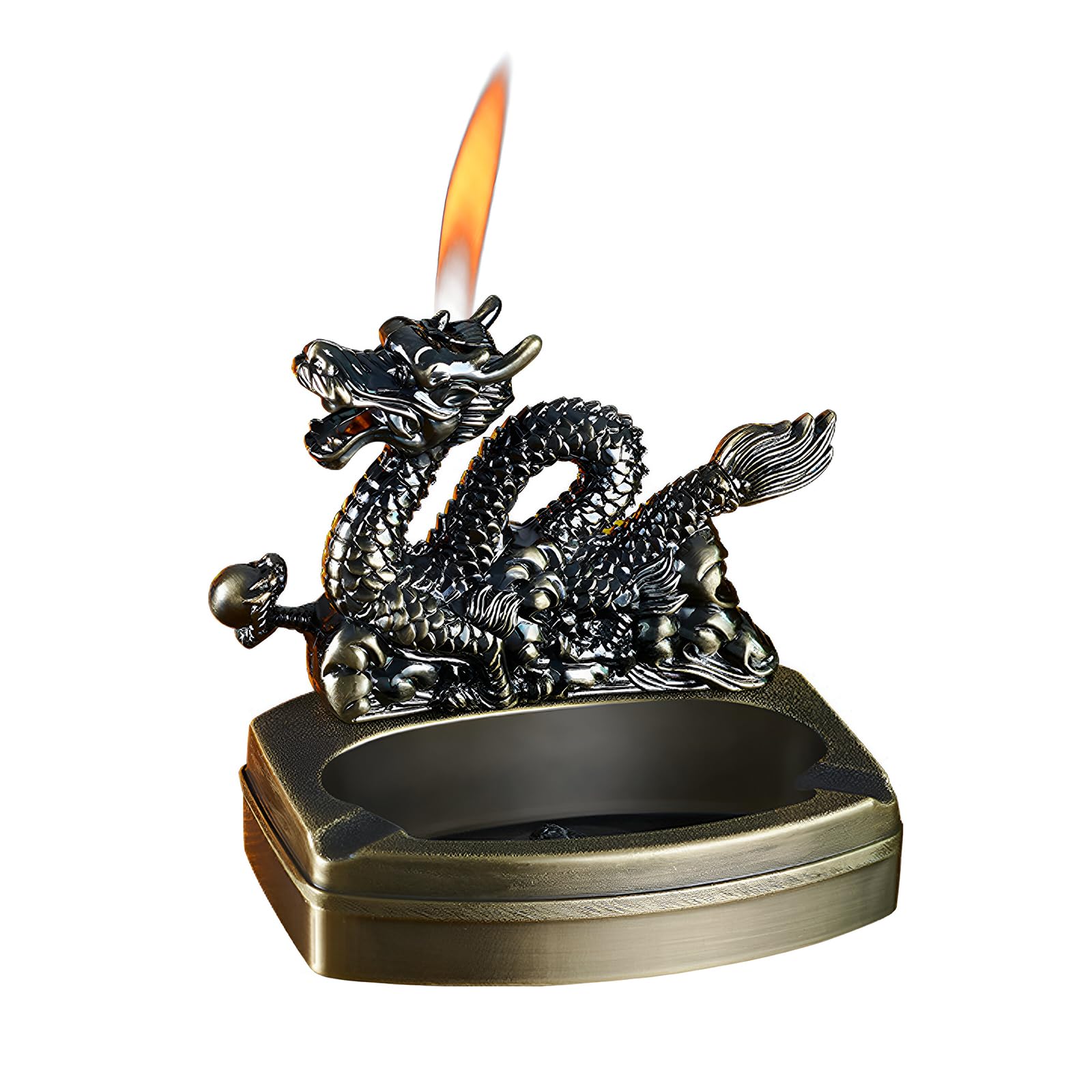 Amazon.com: Creative Desktop Retro Dragon-Shaped Butane Lighter - Cool  Vintage Gas Adjustable Soft Flame