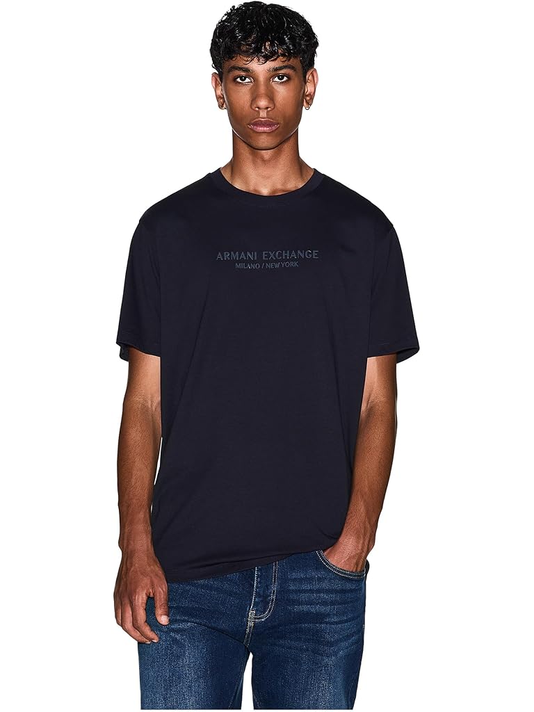 Navy Armani Exchange Milano/New York Logo T-shirt