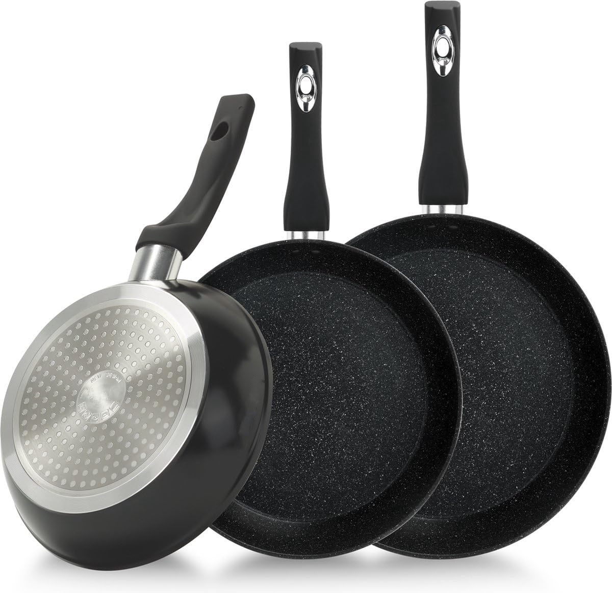 Set di 3 padelle Royalty Line rivestite in pietra - Black