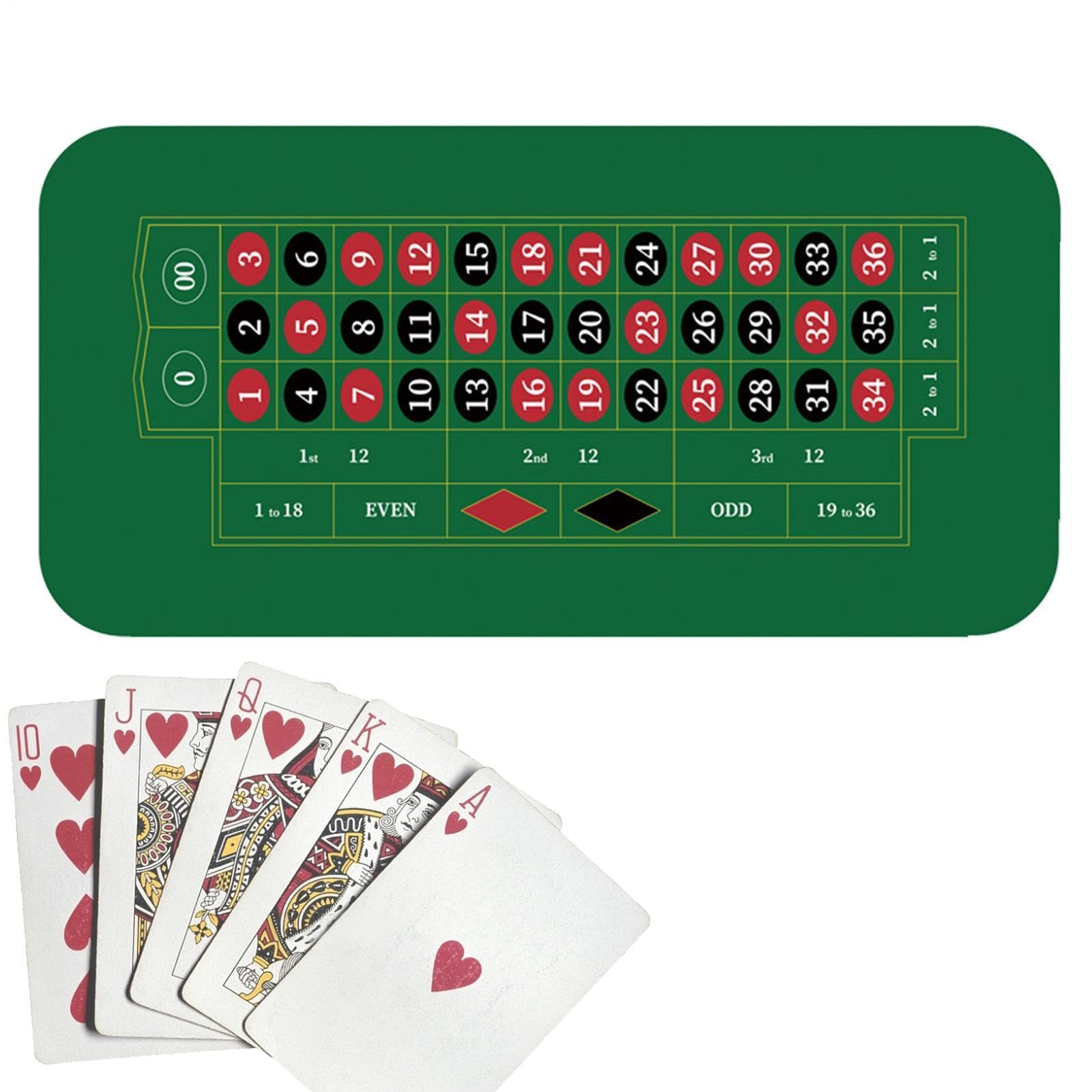 Générique Copritavolo da Poker, tovaglia da poker, tappeto di Holdem | 120 x 60 cm, tappetino da tavolo da poker antiscivolo, copritavolo a carte per sera, raccolta fondi, serate a tema