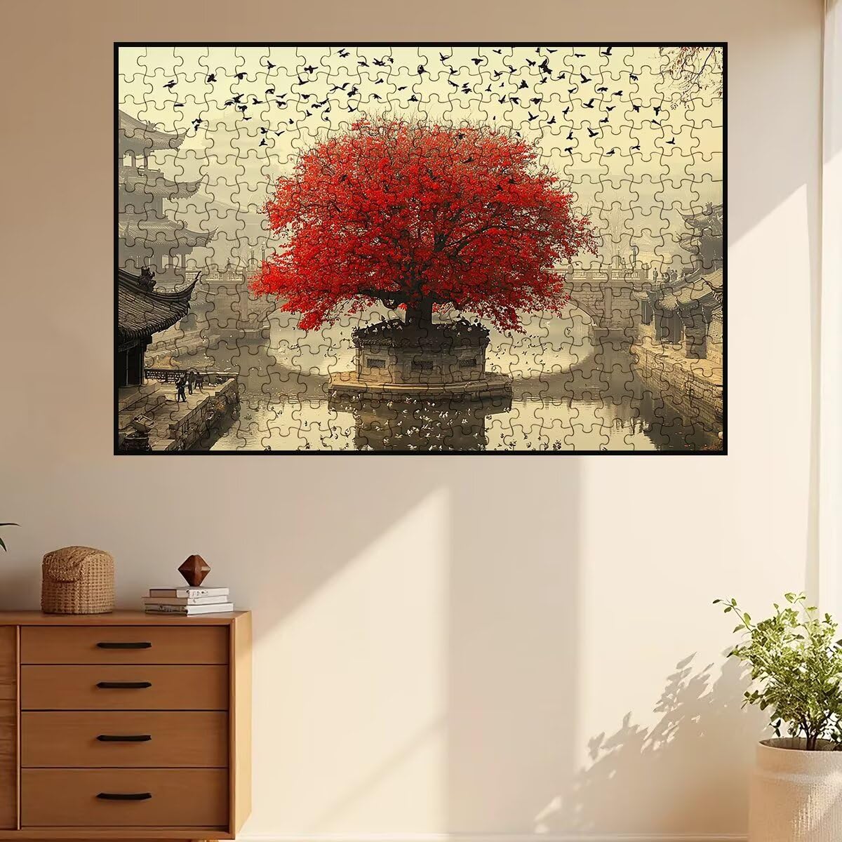 Puzzle 4000 sztuk retro, puzzle drzewo dla dorosłych, drewniane puzzle kreatywna rozrywka, zabawa, klasyczne puzzle edukacyjne z wysokiej jakości opakowaniem pomysł na prezent dla kobiet wystrój domu