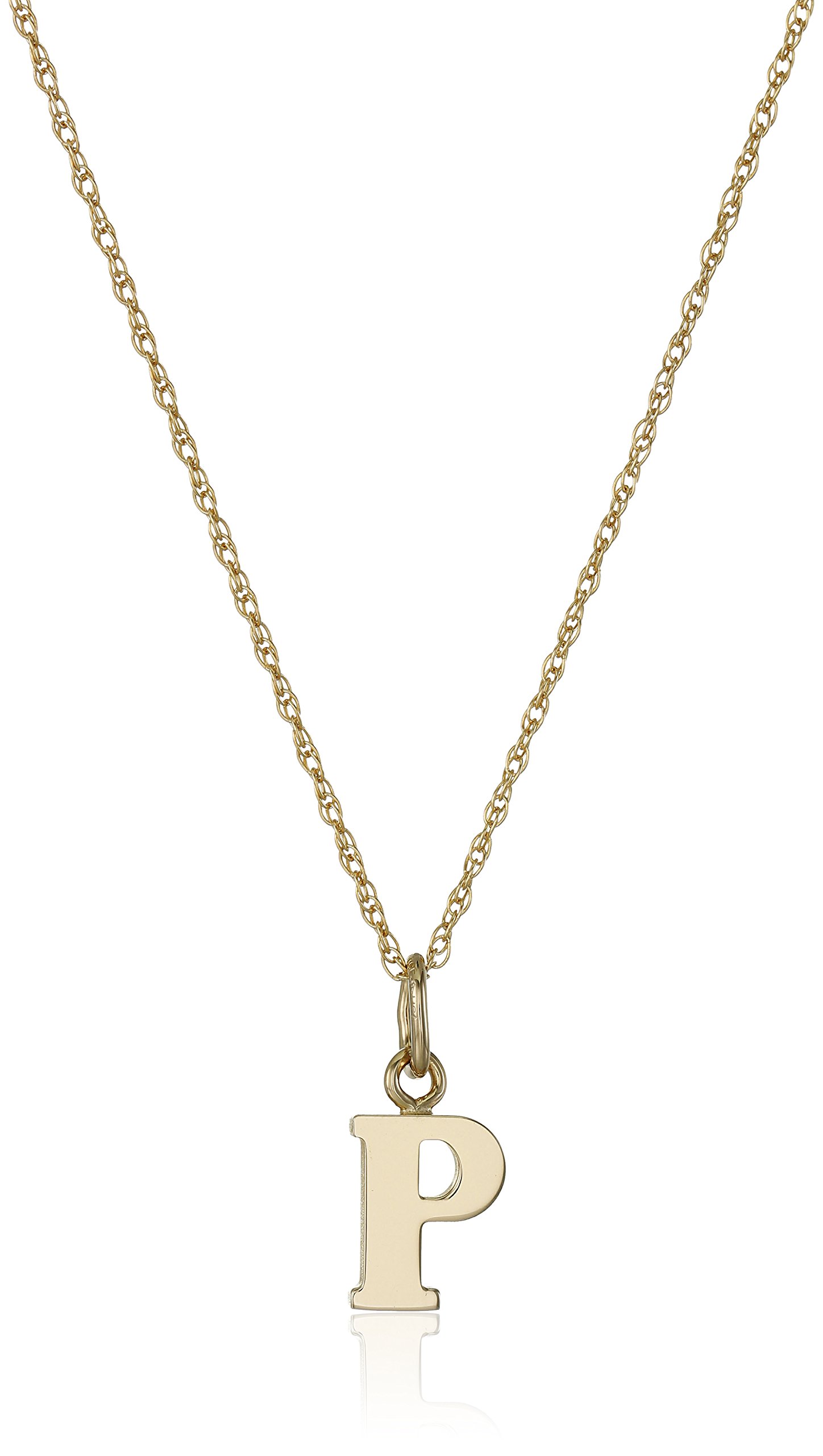 Amazon Essentials Yellow 14K Gold-Filled Letter 'P' Charm Pendant Necklace, 18'