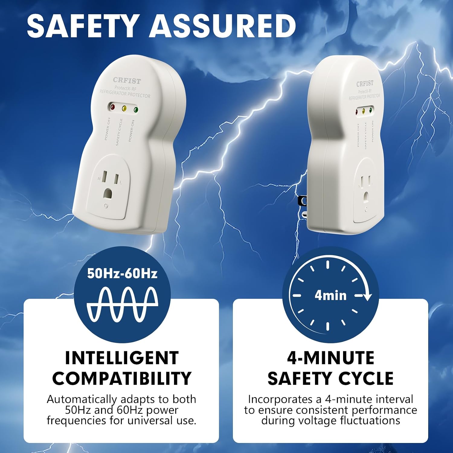 Refrigerator-Specific Surge Protector – a Dedicated Single-Outlet Protector Designed for Household appliances, Featuring 1800W/15A Overload Protection and Voltage Suppression Capabilities.