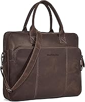 Vista 7 de Blofinche Genuine Leather laptop briefcase 18 inch Computer Messenger shouledr work handbag Satchel bags