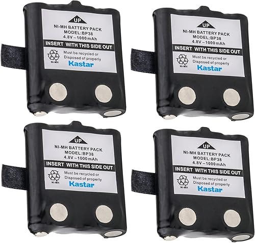 Kastar Paquete de 4 baterías de radio bidireccional Ni-MH de 4.8 V 1000 mAh para RadioShack 21-1914, RadioShack 21-1915, RadioShack 21-1917,