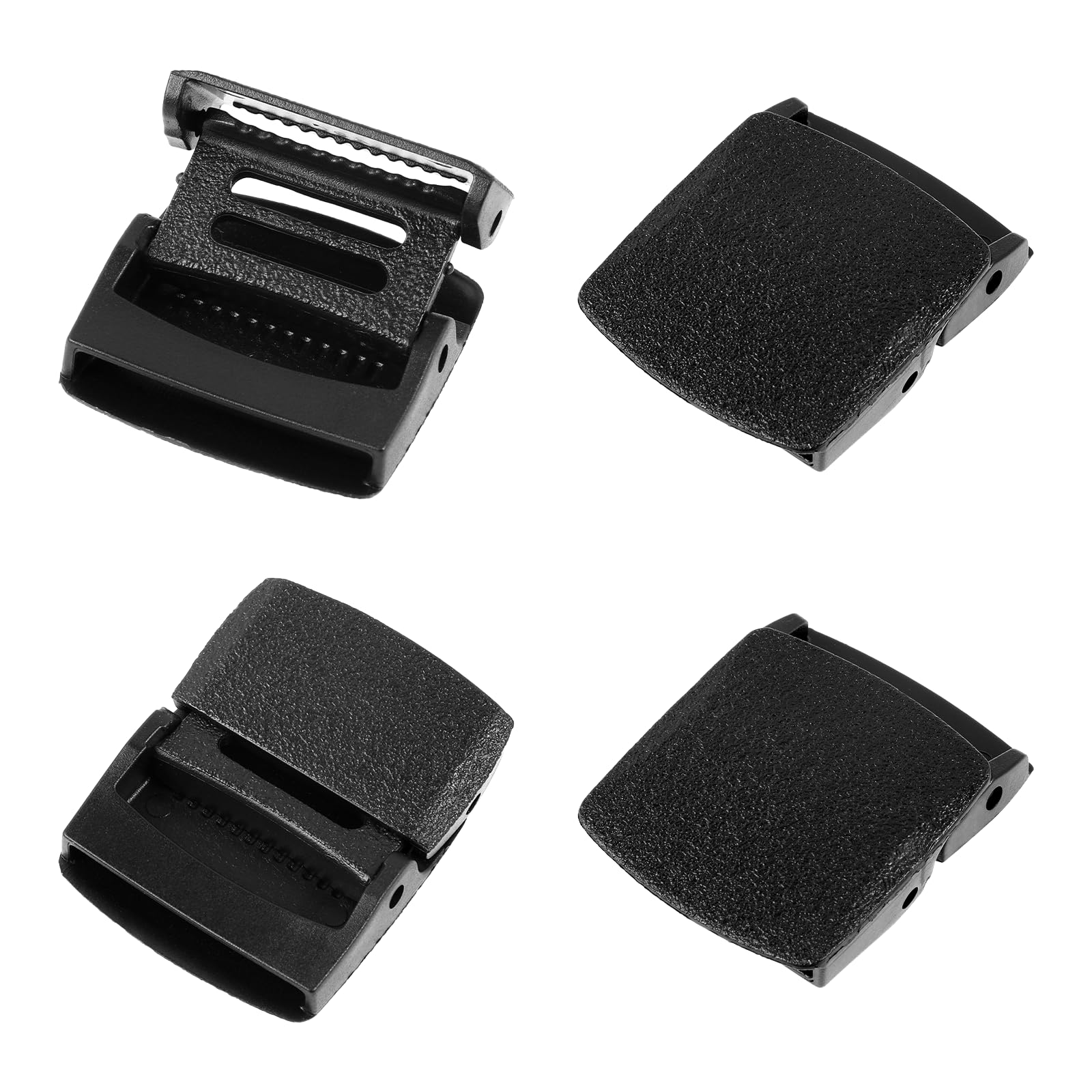 Xthrotsenk 4pcs Nylon Belt Buckle Replacement Plastic Buckle Nylon Canvas Web Belt for Men Plastic Buckle for 1.4 Inches to 1.5 Inches Wide (Black)