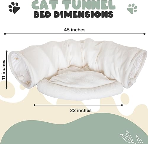 Miniatura 4 de Juego de túnel y cama de juguete para gatos con cama de felpa extraíble para uso en interiores perfecto para gatos, perros y hurones juguetes para