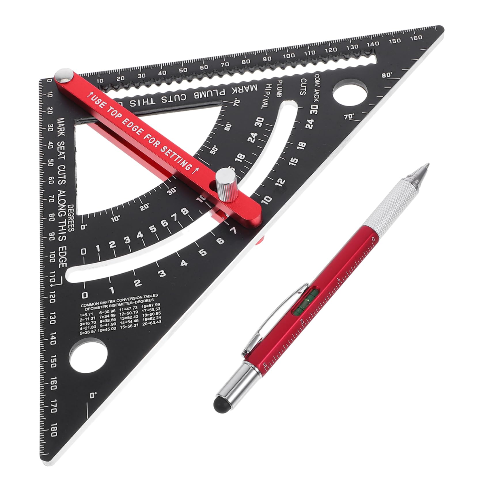 Uonlytech Squadra da Carpentiere Regolabile in Alluminio per Lavorazione Righello con Calibro di Marcatura Strumenti per Meccanici e Carpenteria
