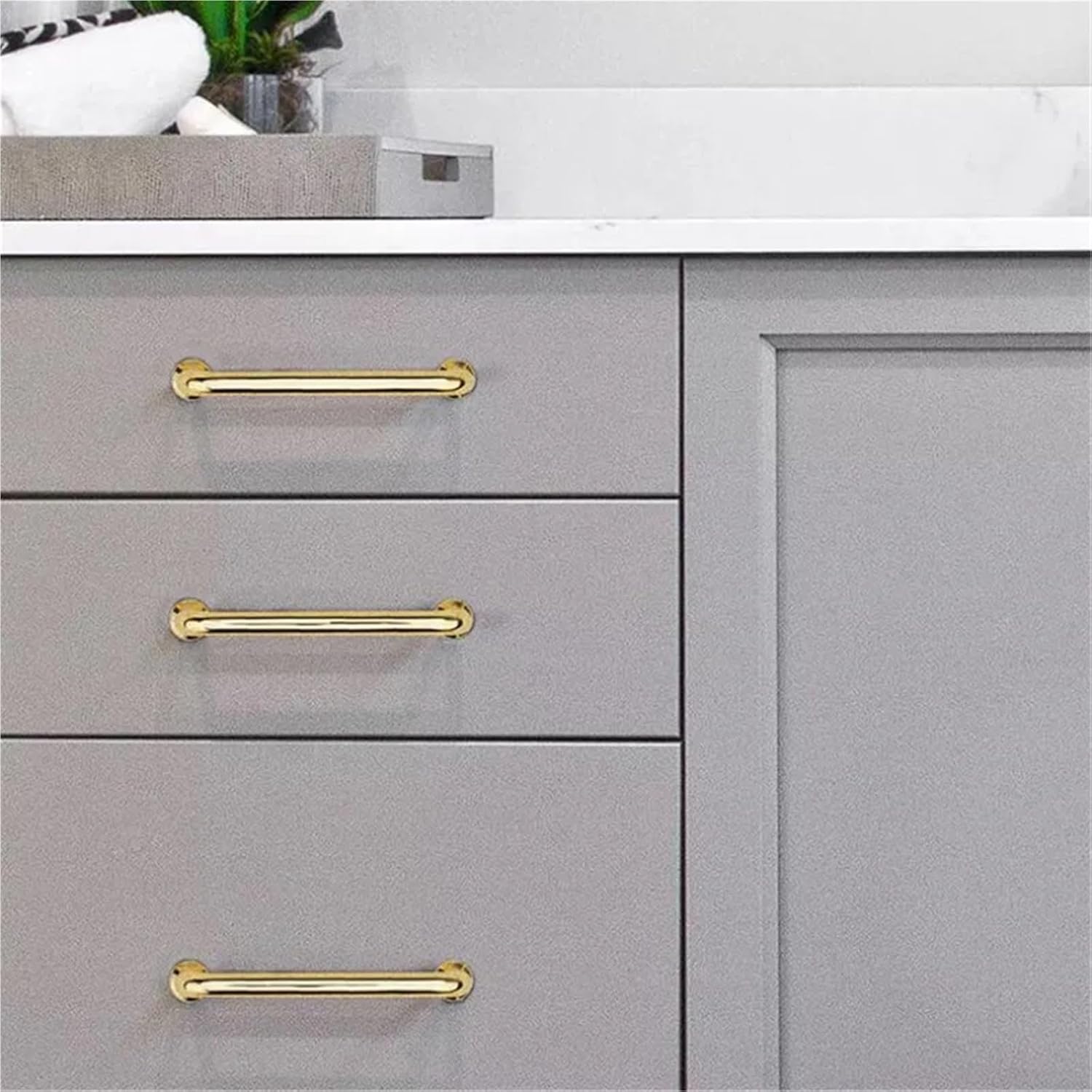 Gold Zinc Alloy Cabinet Handles and Knobs Kitchen Cupboard Wardrobe Door Pulls Furniture Handle Hardware 1Pcs(3-192mm)