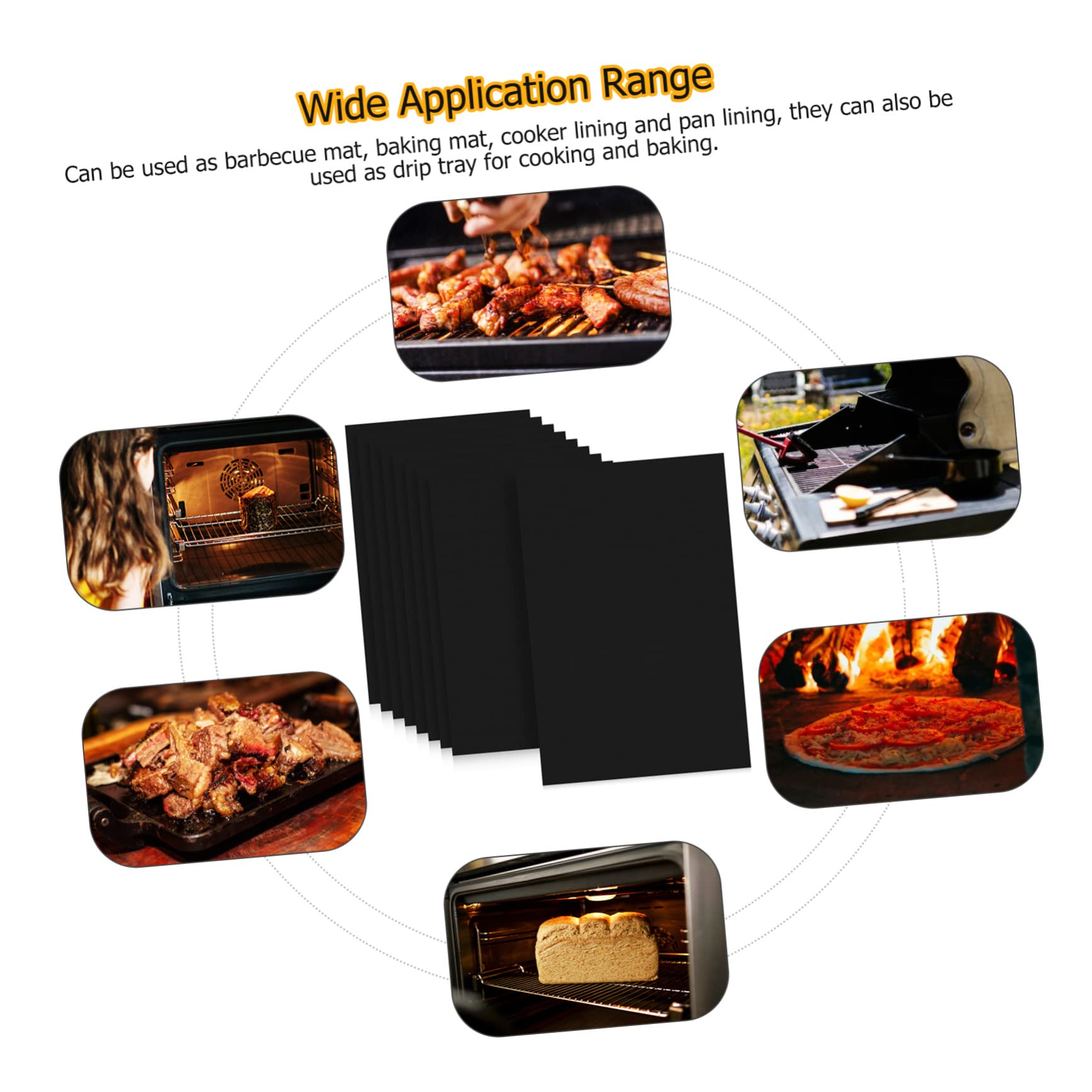 VALICLUD 9piezas Revestimientos Para Horno Antiadherentes Reutilizables Tapetes Para Hornear Parrilla Revestimientos Base Del Horno Para Estufas De Gas