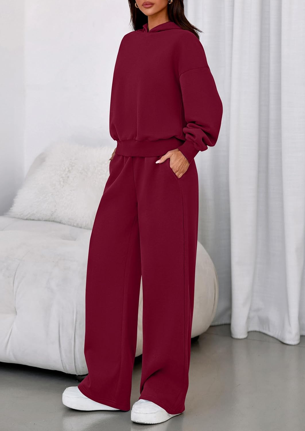 PRETTYGARDEN Womens Sweatsuits 2 Piece Set 2026 Casual Winter Long Sleeve Hoodie Loose Wide Leg Sweatpants Fall Tracksuit - Image 3