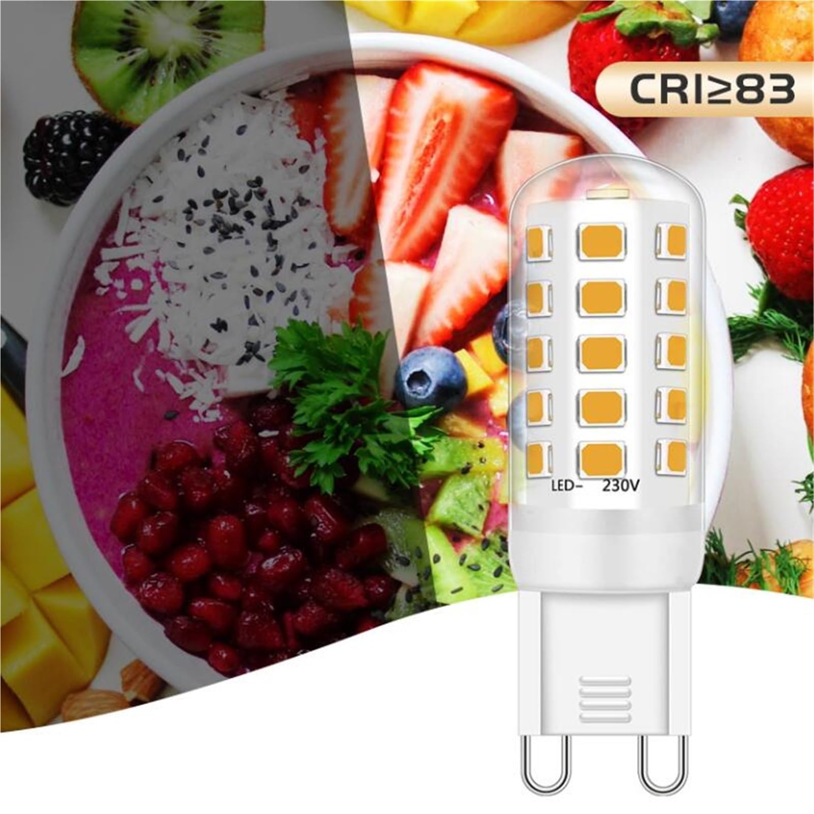 Lampadina LED G9 3.5W Sostituisce 40W Senza sfarfallio Risparmio energetico Non dimmerabile Per lampadari plafoniere lampade tavolo per uso interno casa ufficio(Warm White 3000K)