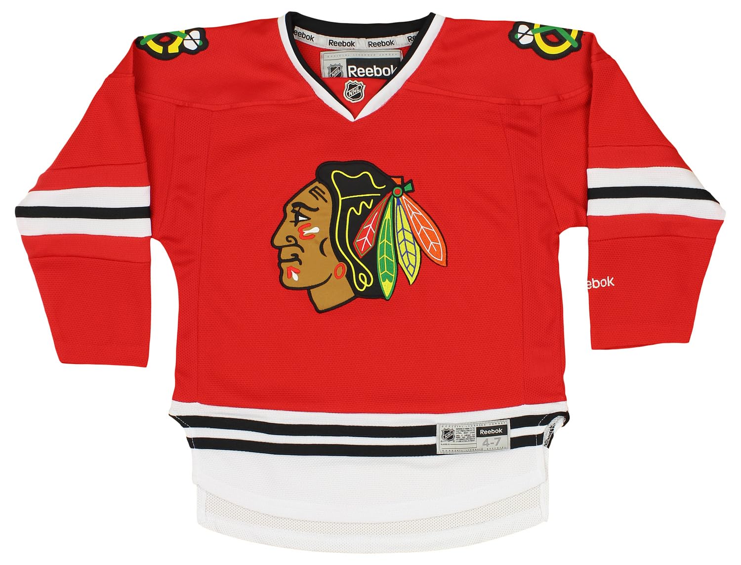 NHL Chicago Blackhawks Boys Official Licensed Red Blank Jersey, Kids (4-7) One Size Fits Most