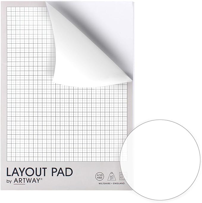Artway - A3 Layout Pad - 60gsm - Acid-Free, Bleed-Resistant Paper ...