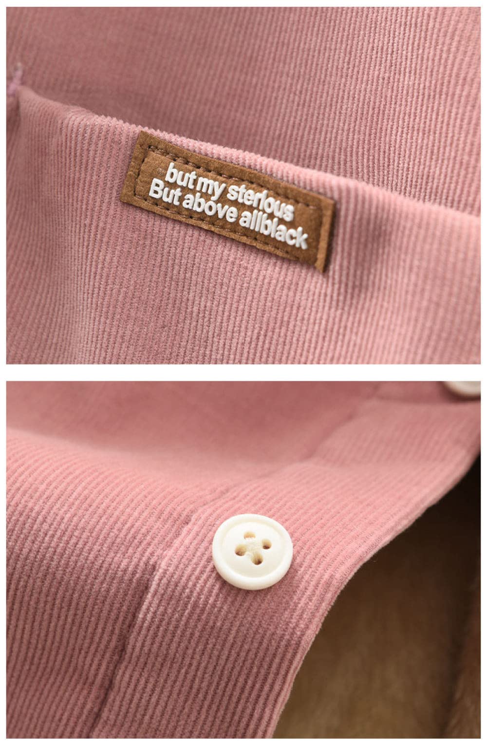 HGJH Herren Thermohemd,Herren Langarm Cordhemd Fleecejacke Einfarbig Rosa Das Freizeit Thermohemd Futter Holzfällerhemd Bequem Lässiges Arbeitshemd Für Herren Jungen
