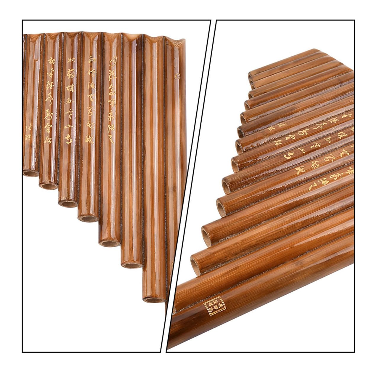 Pan Flauto in Bambù G 15 Tubi Marrone Asta Pulizia | 1 Pezzo, Suono Chiaro e Melodioso, Design Pratico, Adatto a Principianti e Uso Scolastico Colore Casuale Stile Casuale