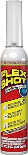 Flex Shot, Flexible Rubber Silicone Sealant, Waterproof Caulk, UV Resistant, No Caulk Gun Needed, Perfect for Kitchen, Bath, Showers, Sinks, Baseboards, Almond, 8oz, 1-Pack
