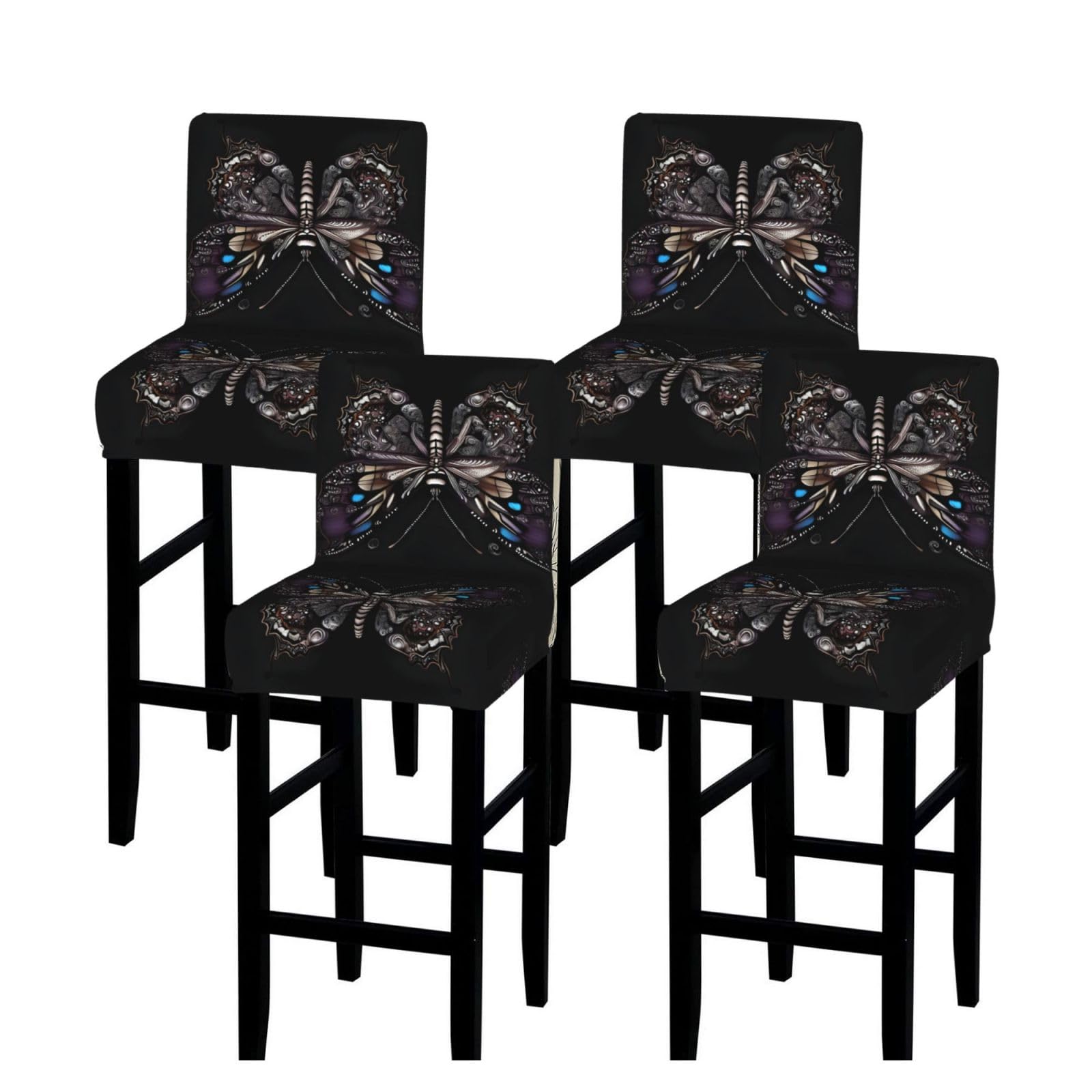 SXZVVBN Science Butterfly Stretch Bar Stool Covers Dining Seat