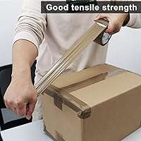 Vista 3 de BOMEI PACK Recambios de cinta de embalaje marrón, resistente 12 rollos con 1 dispensador para embalaje, envío y mudanza, 2.6 mil, 1.88 pulgadas x 60