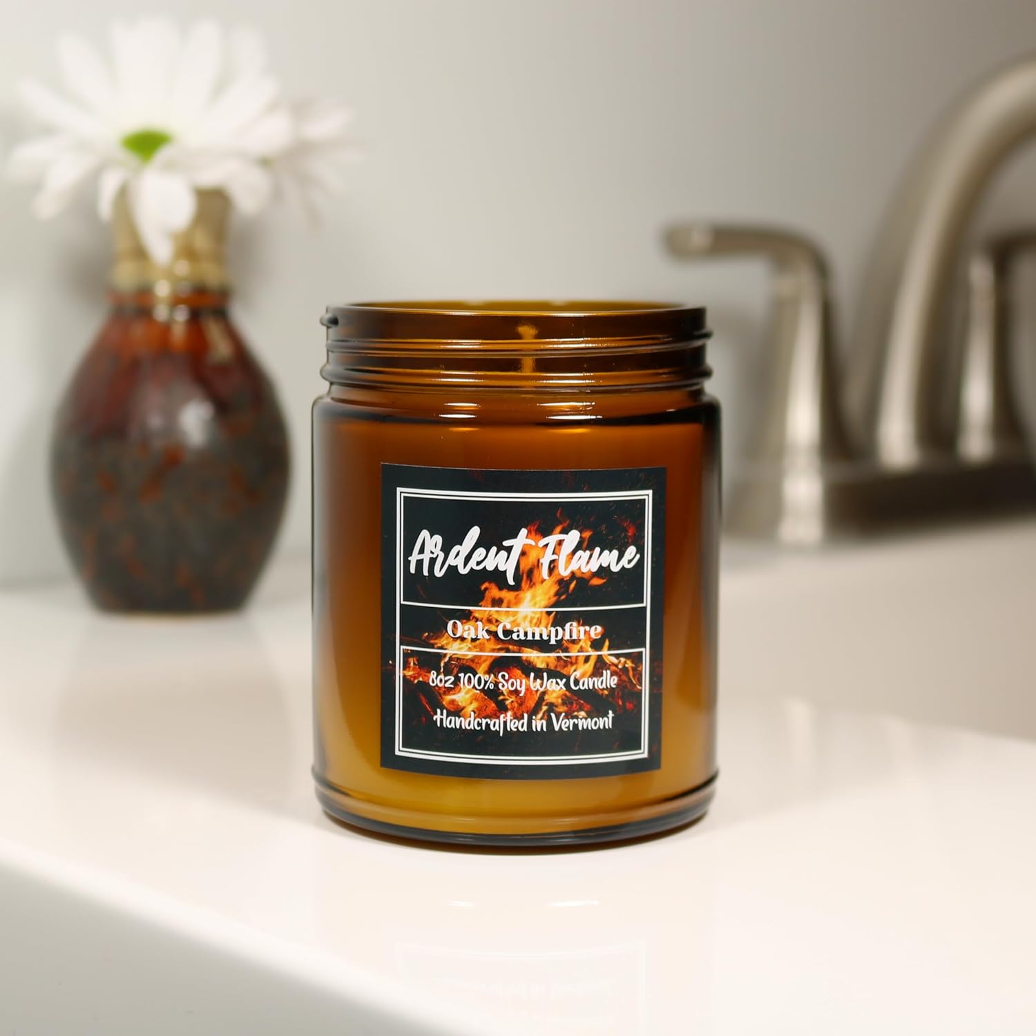 Candles | Oak Campfire | 100% Natural Soy Wax Candle for Home Decor | Highly Scented | Premium Fragrance | Handmade in Vermont, USA | 8 oz | Long Lasting | Gift for Women and Men - Image 7