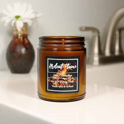 Miniatura 7 de Velas Oak Campfire Vela de cera de soja 100% natural para decoración del hogar Altamente perfumada Fragancia premium Hecho a mano
