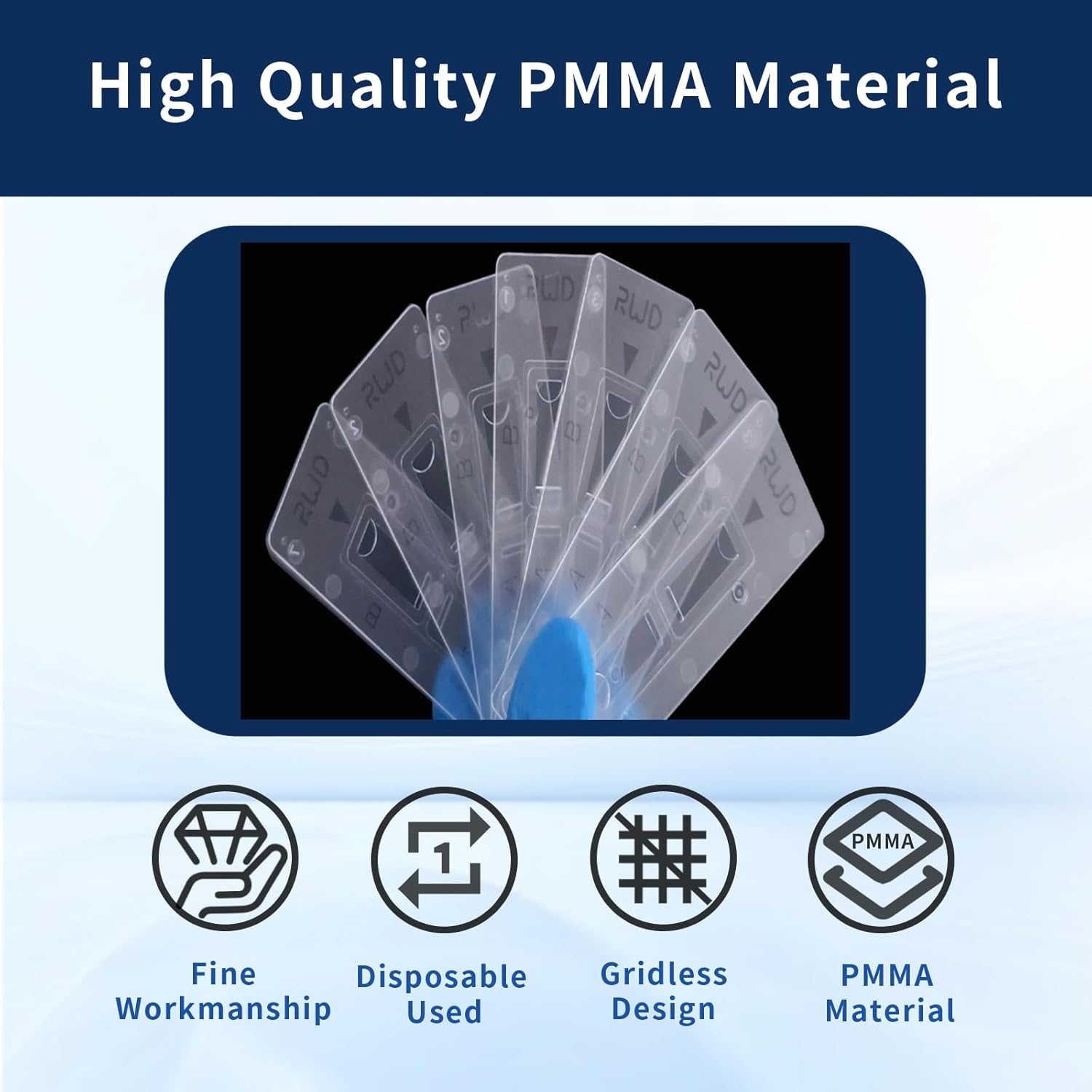 RWD DS-50 High Precision Hemocytometer, Disposable Cell Counter Slides, 10 µl Capacity Digital Hemocytometer Cell Counting Chambers, Fit for RWD C100, Thermo Fisher Countess, Nanoentek EVE(50 Pcs/Box)