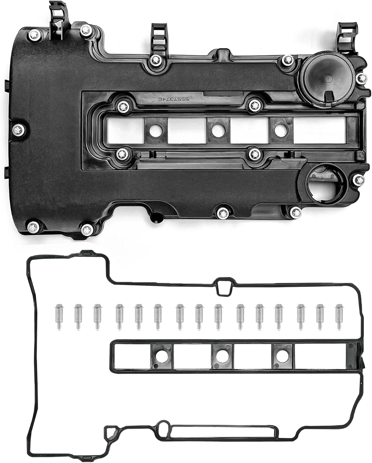 Engine Valve Cover Compatible For Chevy Cruze Sonic Trax Encore ELR Bk 1.4L Replace# 25198874, 25198498, 55573746, 55561426, 1837417.