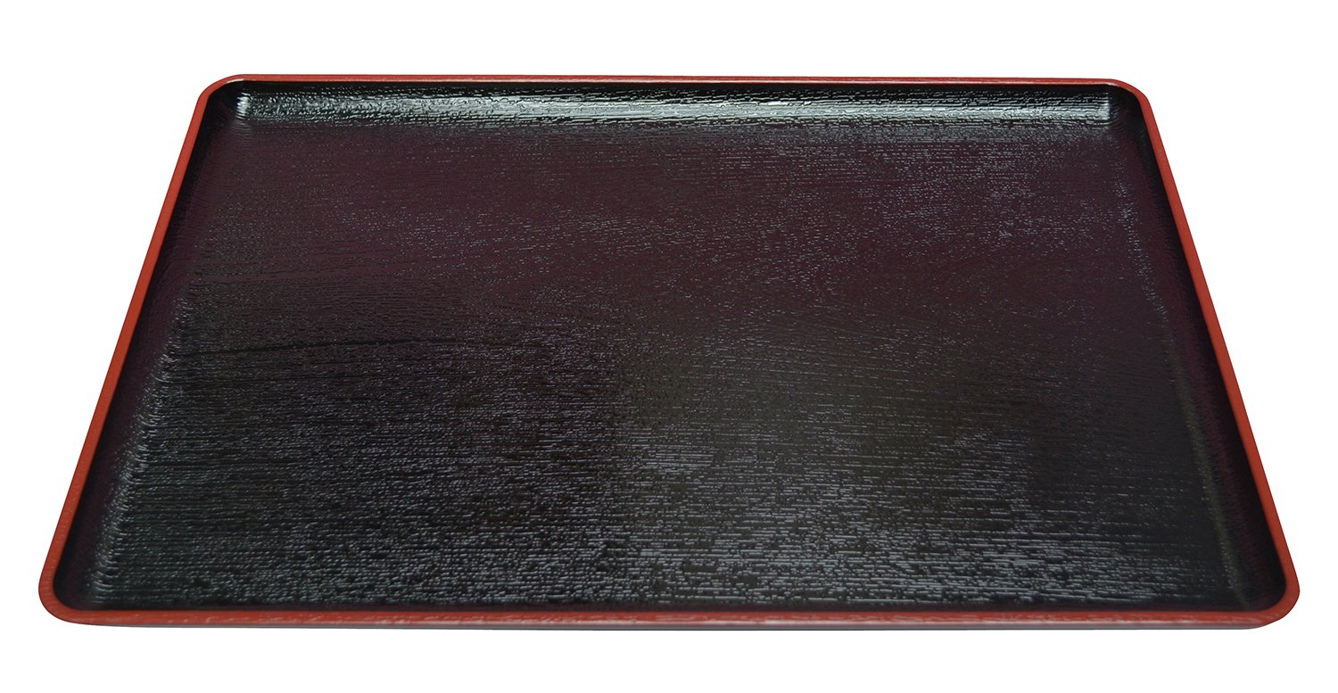 Amazon｜角田清兵衛商店 長手盆 39cm 黒天朱 TZ11-4｜トレイ・盆