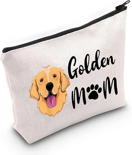 LEVLO Golden Retriever - Bolsas de maquillaje para mamá, regalo para mamá, bolsas de maquillaje para perros y mamá, regalo para amantes de los