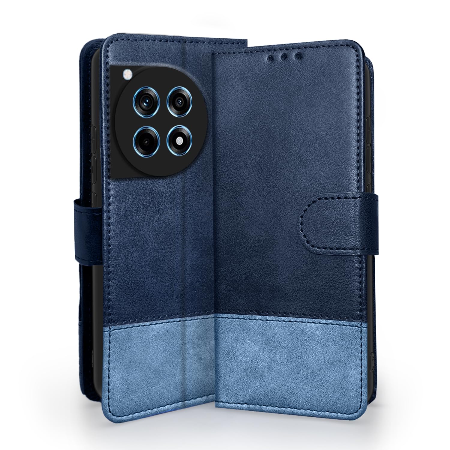 Pikkme OnePlus 12R 5G Flip Cover | Dual-Tone PU Leather Finish | Wallet Style & Stand | Magnetic Flip Case for OnePlus 12R 5G (Navy & Light Blue) (B0CXF3JW91) Amazon Price History, Amazon Price Tracker