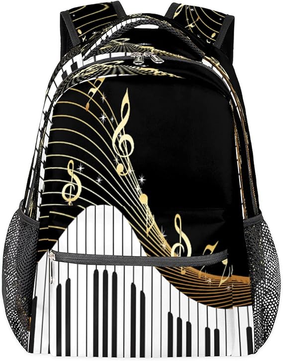 Backpack Piano Keyboard Music Note Laptop Computer Backpacks Waterproof