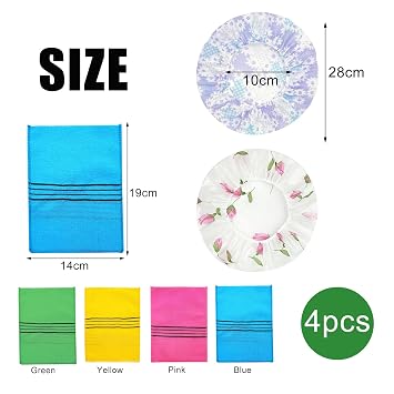 RT 4Pcs Asiatischer Peeling-Waschlappen Peelinghandschuhe Große Peeling Mitt Wiederverwendbare Viskose Rayon Duschtuch Körperpeeling Badeschwämme skin scrubber exfoliating gloves korean exfoliating