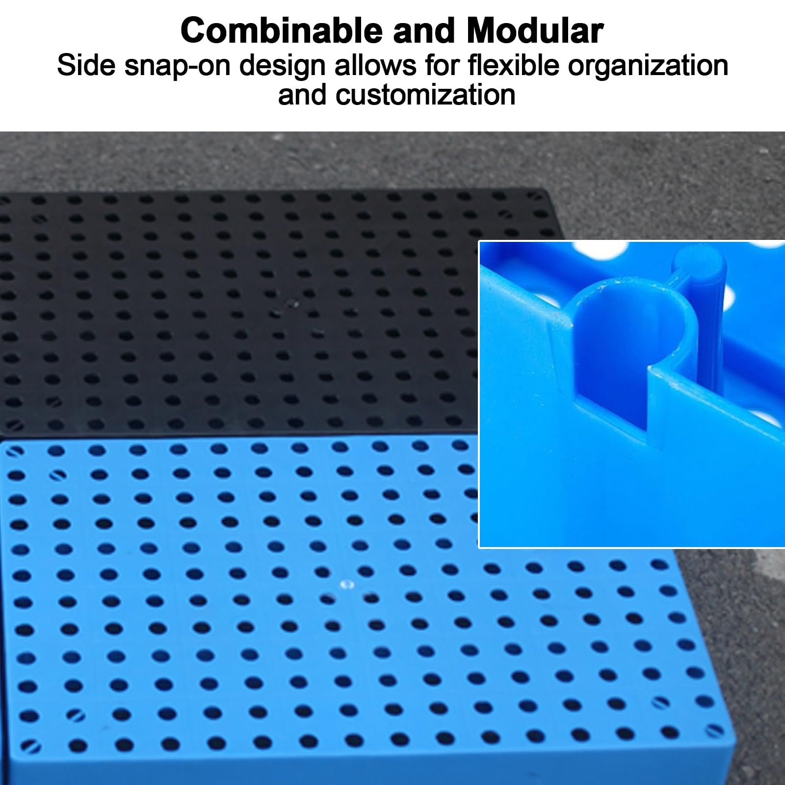 Pallet in plastica resistente per cantina e stoccaggio all'aperto, capacità di carico 999,7 kg, materiale PP traspirante con fori rotondi, perfetti per uso in cucina e garage (nero, 40 x 30 x 10 cm)