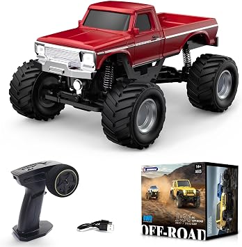 136 Mini RC Crawler, JABAILE 3602 4WD Off-Road RC Truck RTR for Adults Hobby Gifts Toys Red
