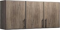 Prepac Elite 54" Drifted Gray Wall Mounted Storage Cabinet, Adjustable Shelves, Reversible Doors for Laundry, Kitchen, Bathroom, Garage