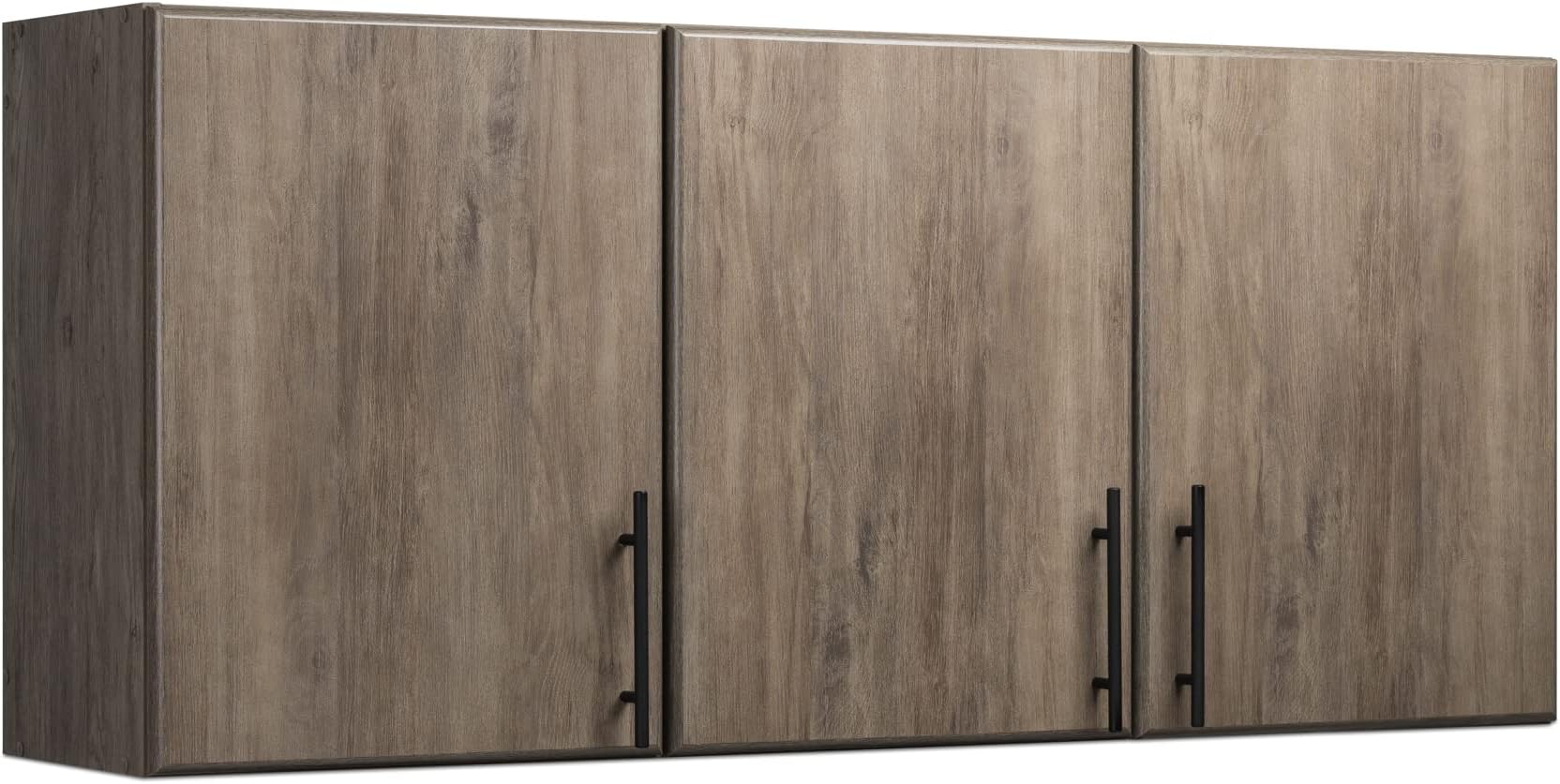 Elite 54" Wall Cabinet, Drifted Gray Storage Cabinet with 2 Adjustable Shelves, Storage for Pantry, Kitchen, Bathroom 12" D x 54" W x 24" H