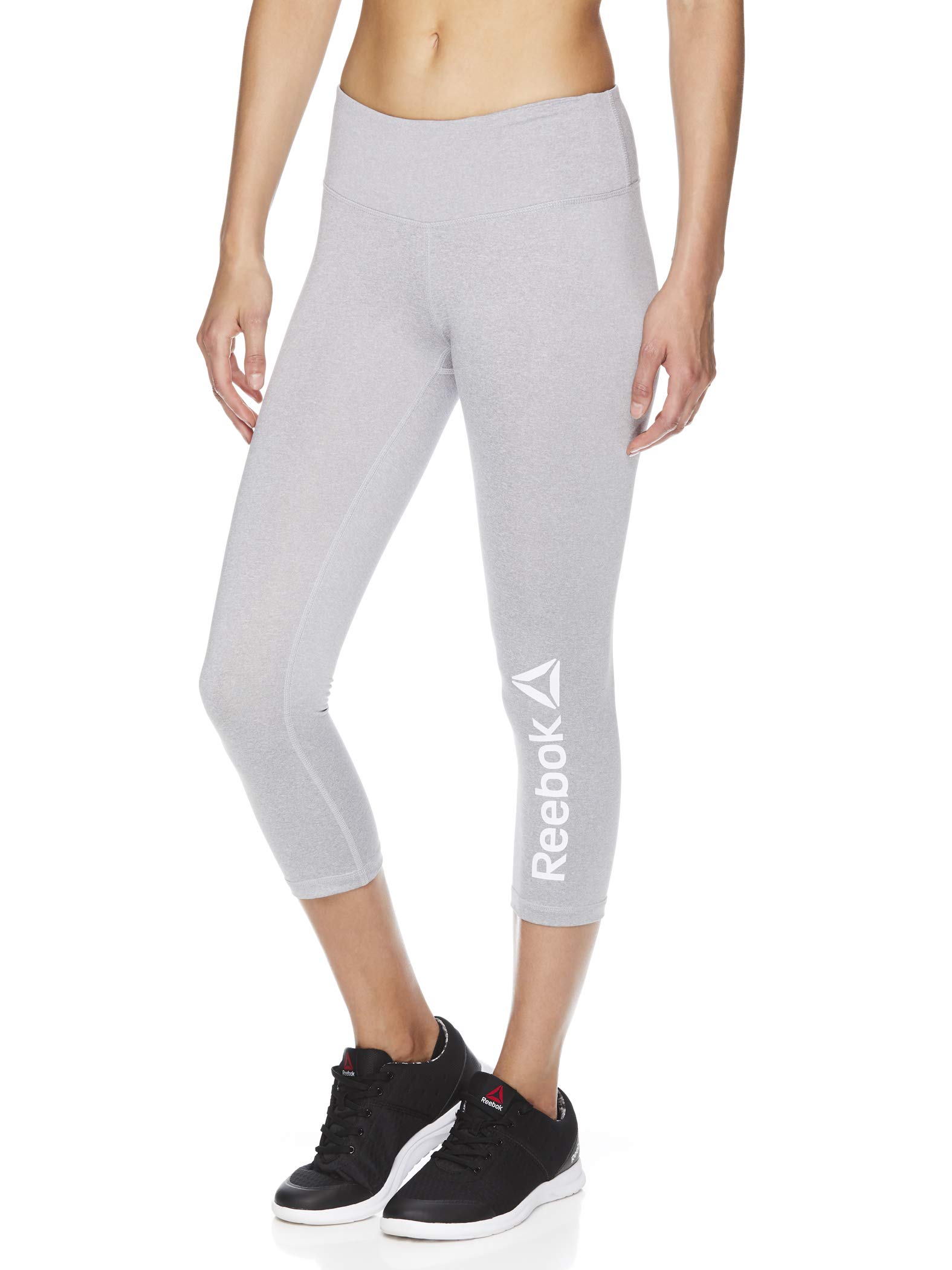 Reebok Womens Branded Capri Compression Athletic Pants