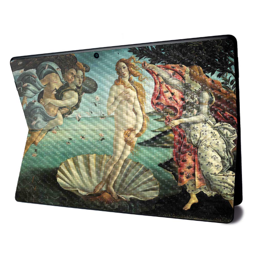 MightySkins Carbon Fiber Skin for Microsoft Surface Pro X - Birth of Venus | Textured Carbon Fiber Finish | Easy to Apply, Remove, and Change Styles | Made in The USA