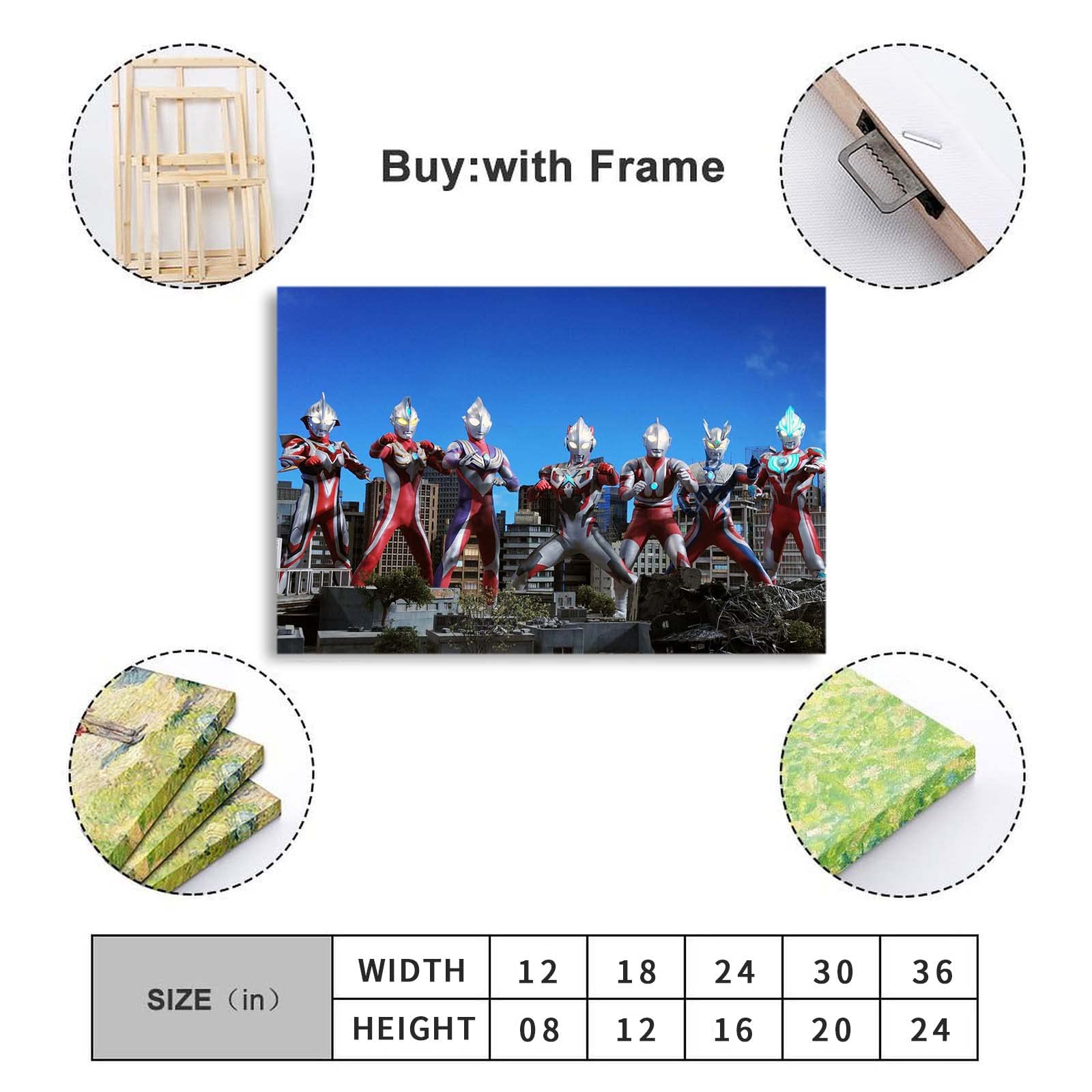 Amazon｜ウルトラマンポスターと壁アートキャンバス画像印刷現代の家の