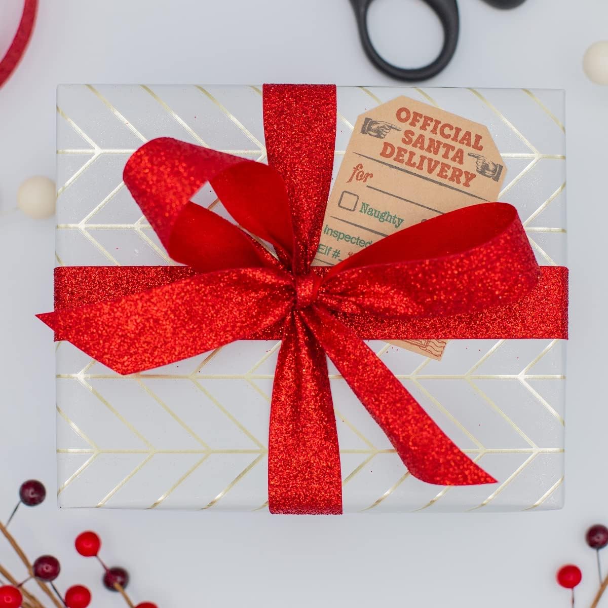 Natural Kraft from Santa Claus Gift Tag Stickers – 2 x 3 Inch Holiday Labels, Roll of 100 – Rustic Christmas Tags for Wrapping Presents, Made in The USA - Image 7