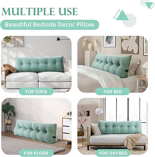 Miniatura 6 de Almohada triangular para cabecero individual, almohada de cama de cuña, almohada de lectura, respaldo de posicionamiento de apoyo, cojín amarillo