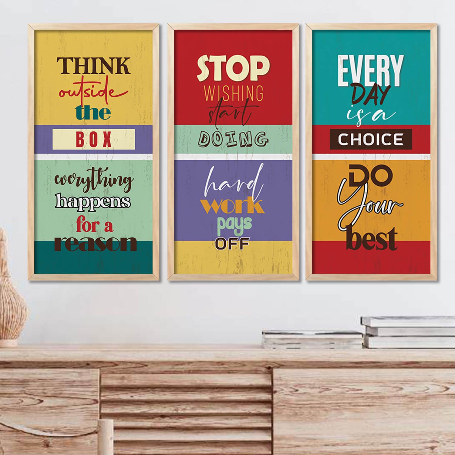 kotart - Wall Hanging Paintings For Office Living Room Bedroom | Motivational Quotes Poster With Frame | Painting for wall Hanging | Quotes Wall Décor Poster With Frames Set of 3 (10x19 inch, G) (B0D4J34VFF) Amazon Price History, Amazon Price Tracker