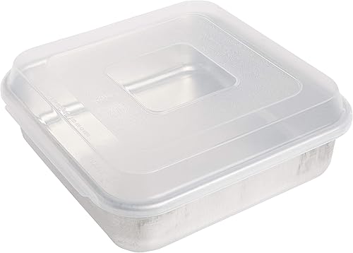 Nordic Ware Molde cuadrado comercial de aluminio natural para pasteles con tapa exterior de 988 x 988 pulgadas Nordic Ware Molde cuadrado comercial de aluminio natural para pasteles con tapa exterior de 988 x 988 pulgadas